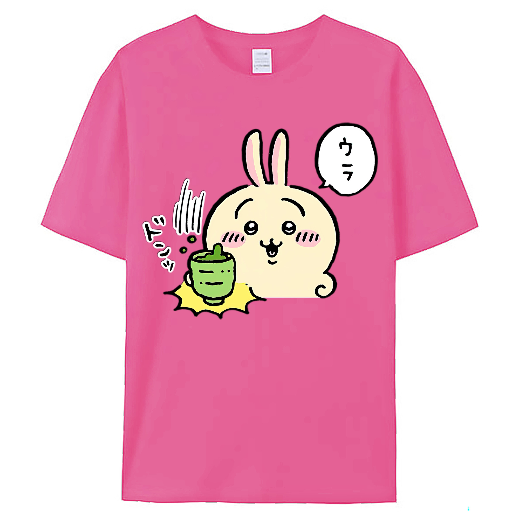 （画像用） ちいかわ うさぎ Chii-kawa usagi レディースカジュアルプリントTシャツ（綿100％）